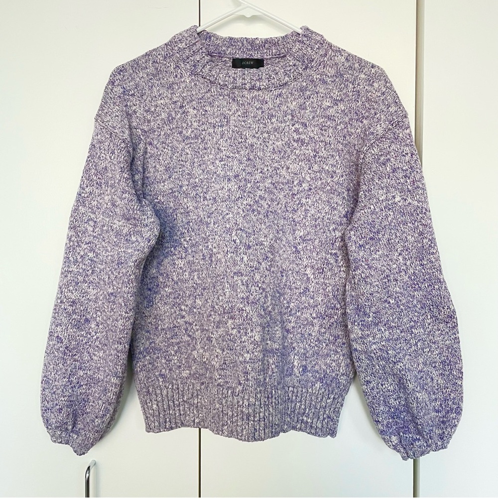 J.Crew Puff Sleeve Crew Neck Sweater